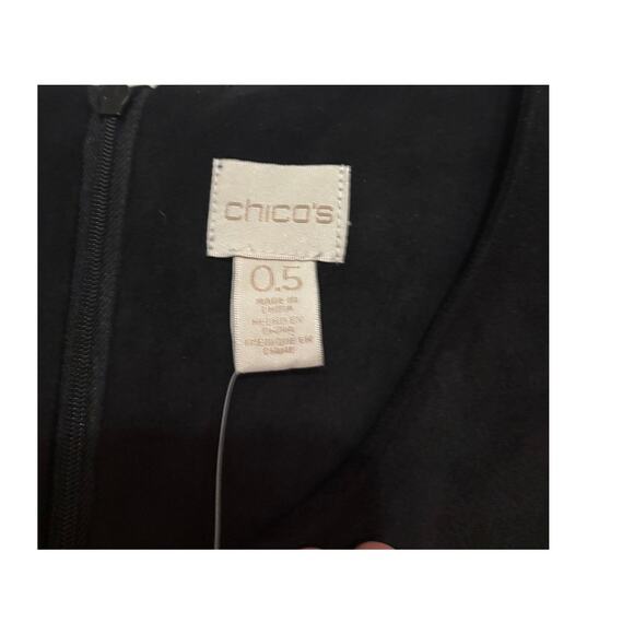 Chico's Black Faux Suede Dress Fringe Western Country Concert 0.5 Size 6 NWT - Picture 5 of 8